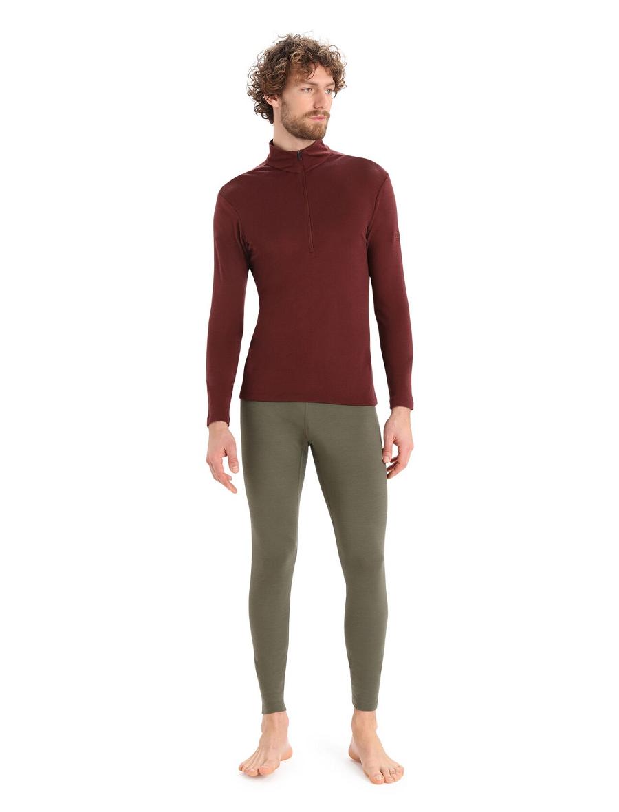 Espresso Men's Icebreaker Merino 175 Everyday Long Sleeve Half Zip Thermal Top Base Layers | USA 1370BEXC